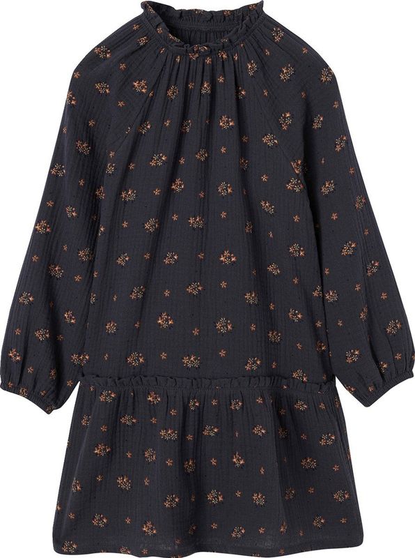 Vertbaudet - Jurk - Katoen - Bloemenprint - Ruche aan de onderrand