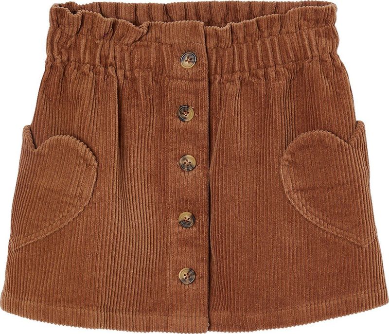 Fluwelen Rok - Zachtpaars - Met Hartvormige Zakjes - Paperbag Stijl