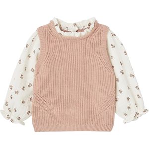 2-in-1 Trui Baby - Roze - Modieus Item - Lange Mouwen - Ronde Kraag