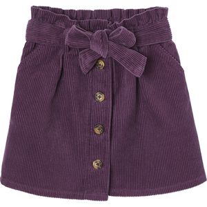 Vertbaudet - Paperbag-rok - Ribfluweel - Wijduitlopende Snit - Elastische Hoge Tailleband