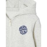 Basics - Jongenssweater - Gemêleerd Wit - Gevoerde Capuchon - 57% Katoen, 43% Gerecycled Polyester