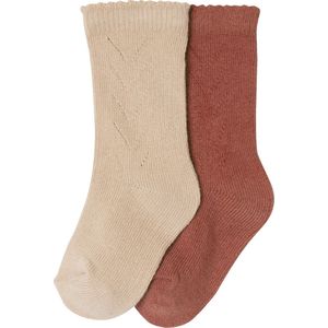 Vertbaudet - Set van 2 - Kniekousen - Effen - 80% Katoen, 18% Polyamide, 2% Elastaan