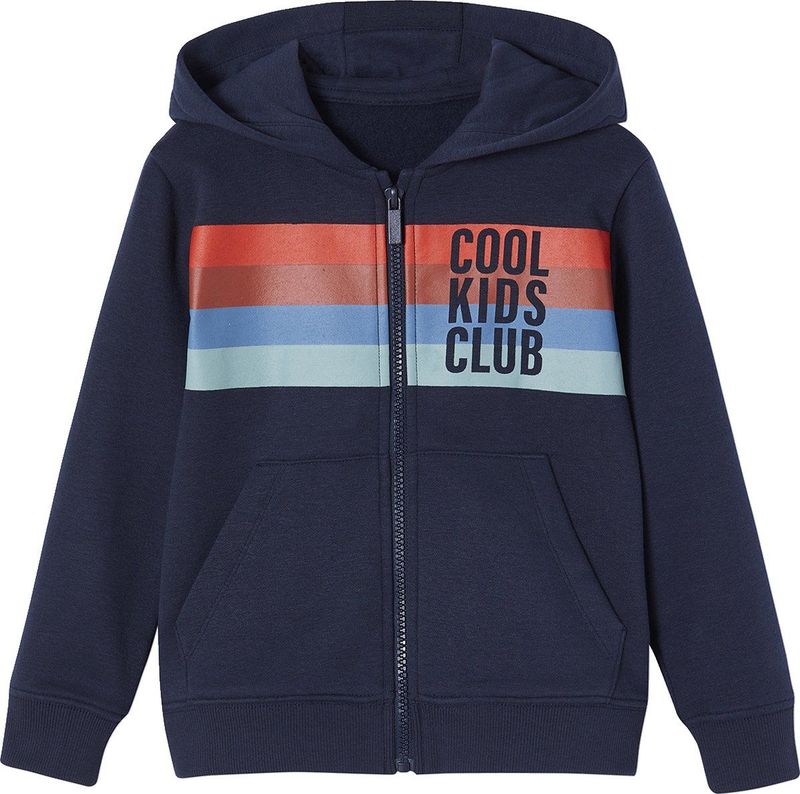 Vertbaudet Sweater met rits, capuchon en strepen