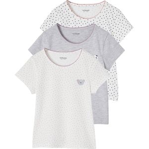 Vertbaudet Set van 3 T-shirts met dierenmotief korte mouwen meisje