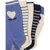 Sokken - Meisjes - Set van 5 - Gestreept, Hartjespatroon, Effen - Katoen, Polyamide, Elastaan