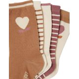 Huissokken - Meisjessokken - Set van 5 - Effen en Gestreept - Katoenmix