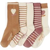 Huissokken - Meisjessokken - Set van 5 - Effen en Gestreept - Katoenmix