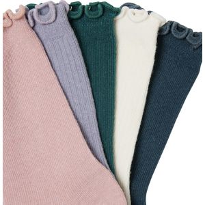 Set van 5 Paar - Meisjessokken - Nachtblauw - 75% Katoen, 21% Polyamide, 3% Elastaan, 1% Metaalvezel