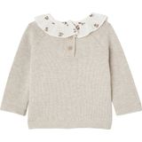 Vertbaudet Trui met gebloemd kraagje voor pasgeborenen