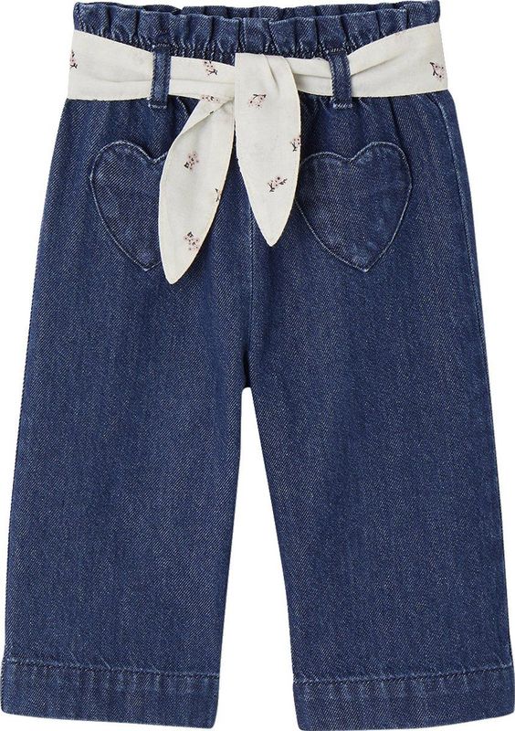 Vertbaudet - Wijde Babyjeans - Denim - Met Knoopriem