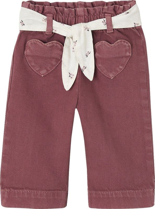 Vertbaudet Wijde broek met kleur babymeisje met riem om te strikken