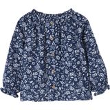 Bloemetjesblouse - Jeansblauw - Katoen - Meisjesbaby