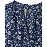 Bloemetjesblouse - Jeansblauw - Katoen - Meisjesbaby