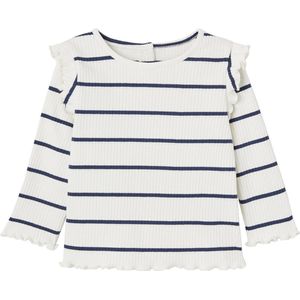 Vertbaudet T-shirt van ribstof met mouwen met ruches meisjesbaby