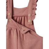 Vertbaudet - Fleece Tuinbroek - Roze - Biokatoen - Schouderbandjes met Ruches