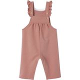 Vertbaudet - Fleece Tuinbroek - Roze - Biokatoen - Schouderbandjes met Ruches