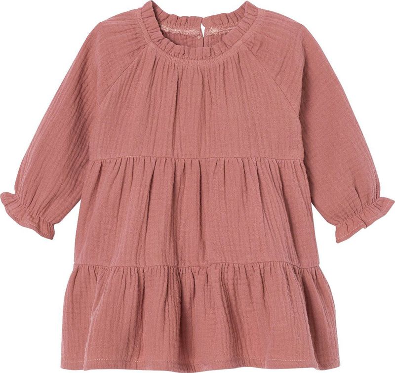 Jurkje - Ruches - Katoen - Licht Reliëf - Lange Mouwen