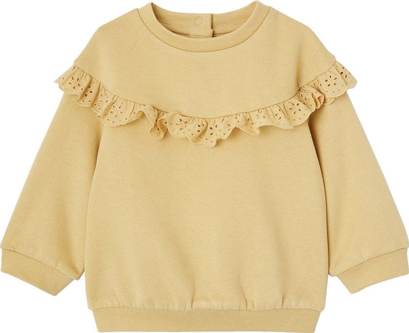 Vertbaudet Sweatshirt met ruches en Engels borduurwerk babymeisje