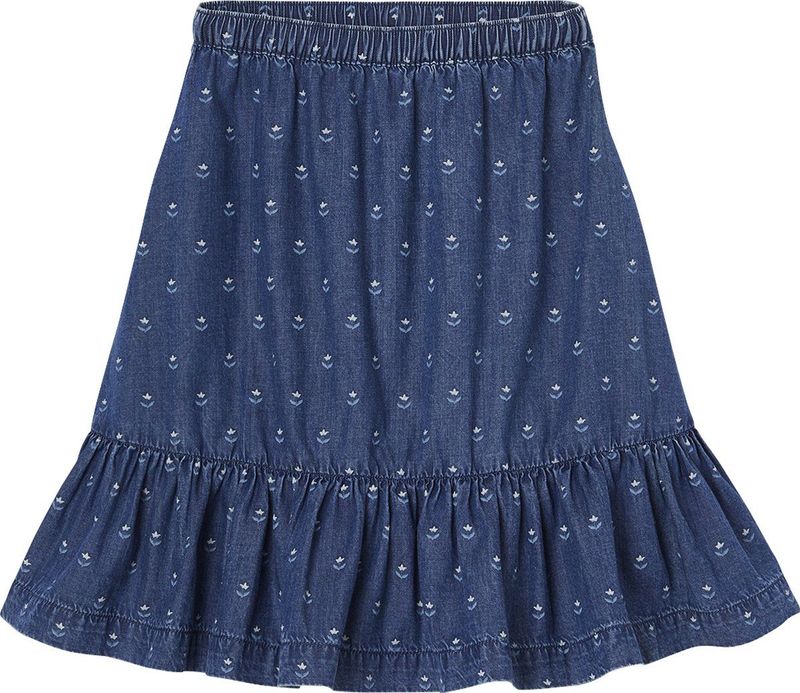 Spijkerrok - Lichtgewicht Denim - Ruches - Halflang - 100% Katoen