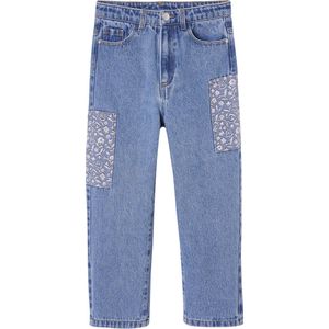 Vertbaudet Wijde jeans met bloemenpatches meisjes