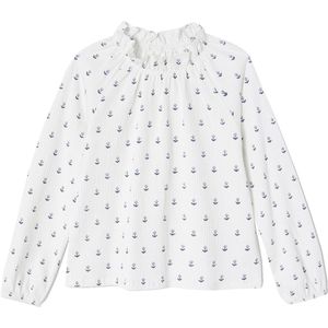 Vertbaudet - T-shirt - Meisjes - Met Ruches en Elastische Kraag - Lange Pofmouwen