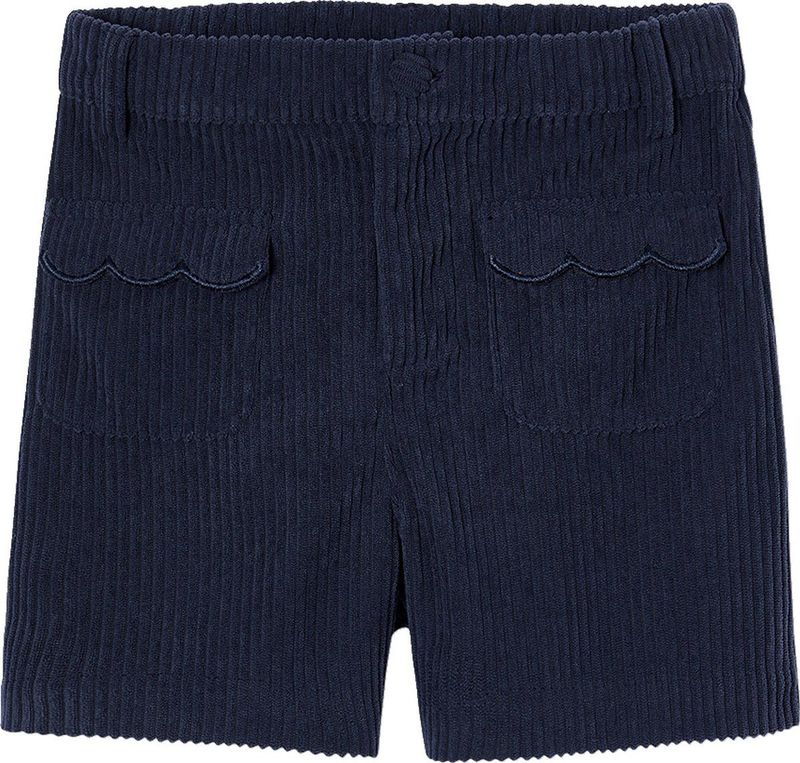 Vertbaudet - Fluwelen Meisjesshort - Katoen - Met Zakken en Festons