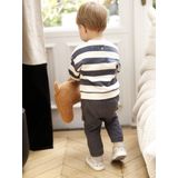 Vertbaudet Set gestreepte sweater + battlebroek babyjongen