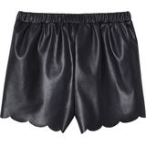 Vertbaudet - Kunstlederen Shorts - Zwart - Geschulpte Afwerking