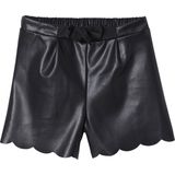 Vertbaudet - Kunstlederen Shorts - Zwart - Geschulpte Afwerking