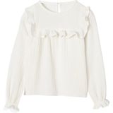 Blouse - Effen of Bloemmotief - Katoengaas - Lange Mouwen