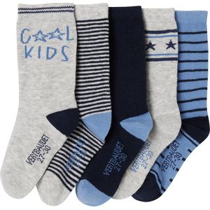 Vertbaudet Set van 5 Paar Jongenssokken - Diverse Patronen - Tricot - Katoen/Polyamide/Elastaan