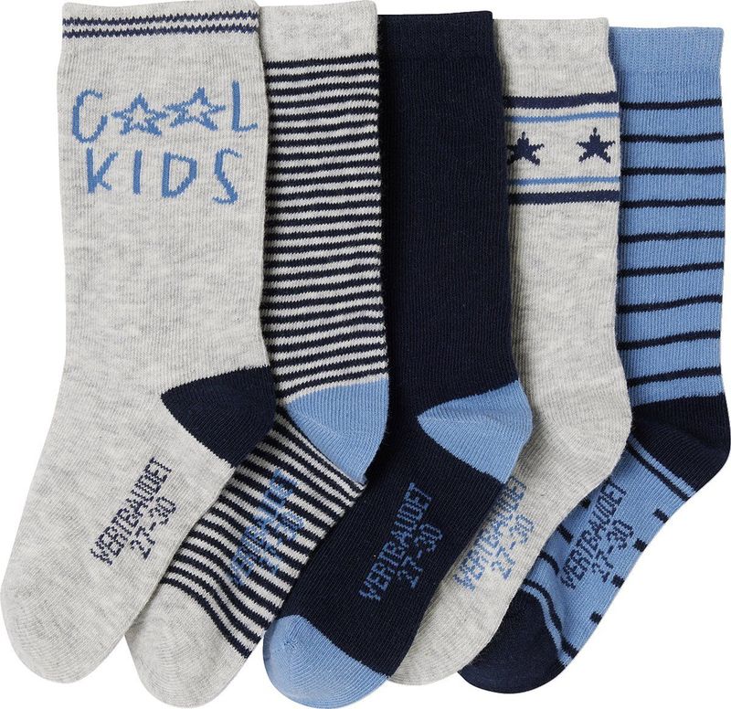 Vertbaudet Set van 5 Paar Jongenssokken - Diverse Patronen - Tricot - Katoen/Polyamide/Elastaan