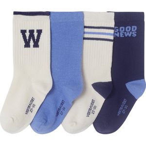 Vertbaudet - Lot van 4 - Enkelsokken - Geassorteerde Kleuren - 75% Katoen, 20% Polyester, 5% Elastaan