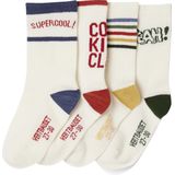 Sokken - Meerkleurige Strepen - Tricot - Set van 4 Paar