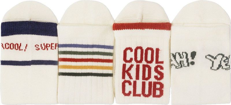 Sokken - Meerkleurige Strepen - Tricot - Set van 4 Paar