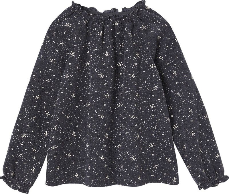 Blouse - Meisjes - Fluweel - Bloemetjes - 100% Katoen