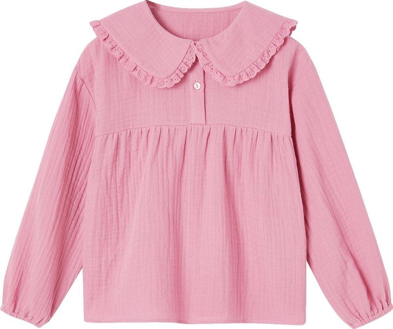 Blouse - Katoen - Claudinekraag - Meisjes