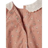 Vertbaudet - Fluwelen Babyromper - Bloemenprint - Kraag - Engels Borduurwerk