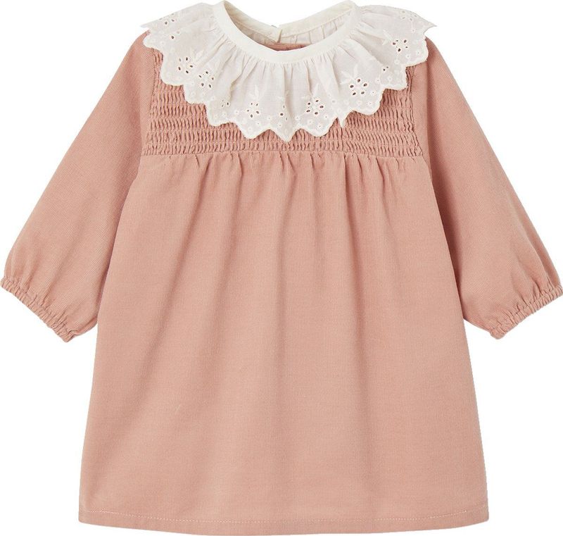 Babyjurk - Fluweel - Ronde Hals - Afneembare Kraag - Lange Mouwen