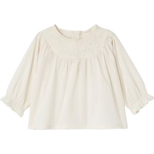 Blouse - Geborduurd - Wit - 100% Katoen