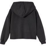 Vertbaudet - Korte Sportieve Meisjessweater - Grijs - Gevoerde Capuchon, Dambordmotief