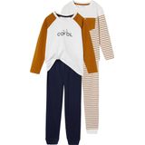 Pyjama's - Set van 2 - Katoen - Gestreept en Effen - Lange Mouwen
