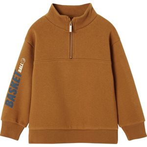 Vertbaudet - Jongenssweatshirt - Fleece - Truckerskraag - Basketbalmotief op de Mouw