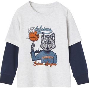 Vertbaudet Sportief jongensshirt met dubbele mouwen