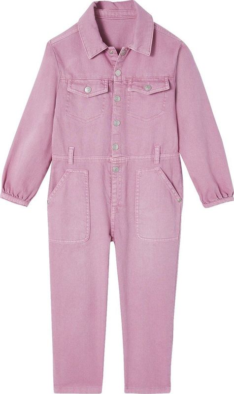 Vertbaudet Lange Meisjesjumpsuit - Garment-Dyed Katoen met Zakken