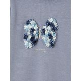 Meisjesjurk - Sweatstof - Grijsblauw - Capuchon - 65% Katoen, 35% Polyester