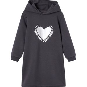Shirtjurk - Grijs en Marine - Sweatstof - Meisjes met Capuchon