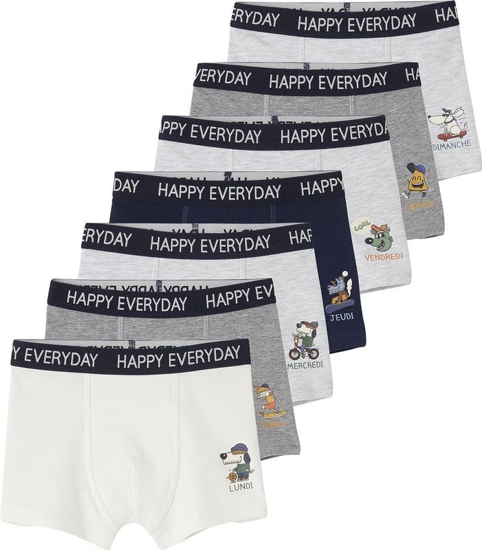 Personnage - Set van 7 Jongensboxers - Gestreept - Biologisch Katoen