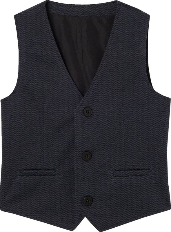 Vertbaudet Mouwloos Vest - Groen - Wol - Visgraatmotief