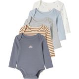 Set van 5 Rompertjes - Dinosaurus-Thema - Biokatoen - Lange Mouwen